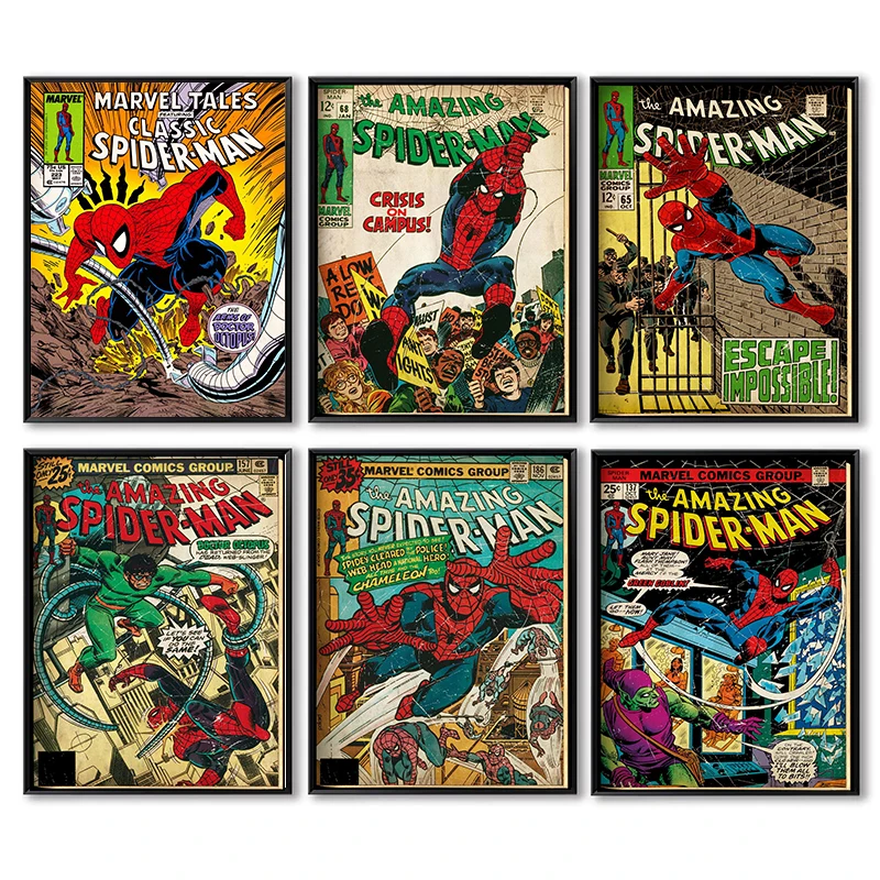 Retro Marvel Spiderman Comic Canvas Painting Wall Art Posters and Prints Mural for Modern Living Room Home Decor Cuadros
Retro Marvel Spiderman Comic Canvas Painting Wall Art Posters and Prints Mural for Modern Living Room Home Decor Cuadros