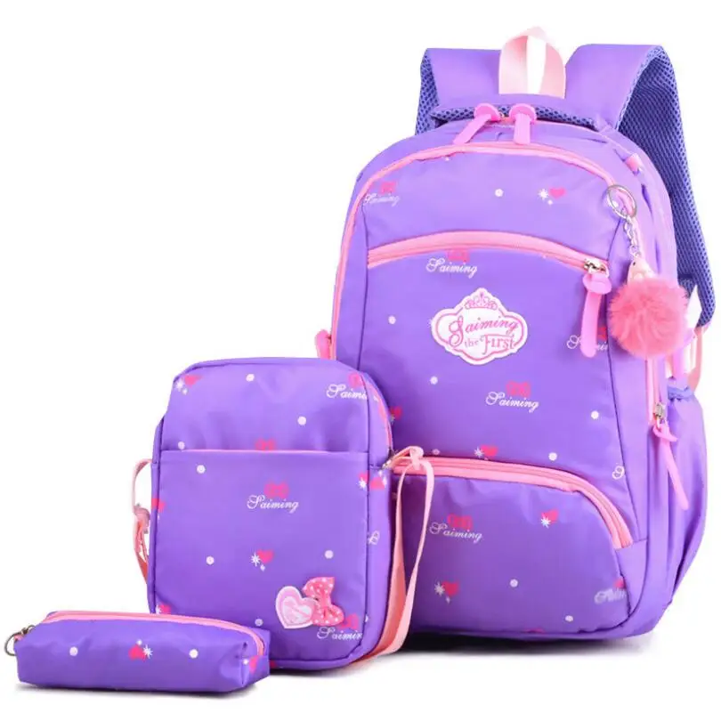 3pcs/set Printing School Bags Backpack Schoolbag Fashion Kids Lovely Backpacks For Children Girls Student Mochila | Багаж и сумки
