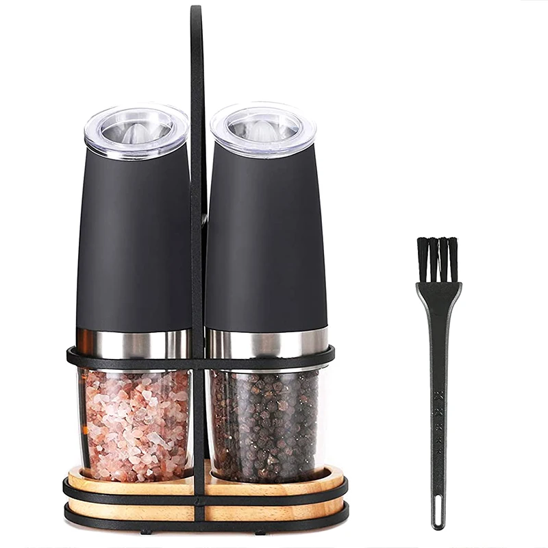 Electric Salt and Pepper Grinder Set,Gravity Automatic Mill with Stand and Small Brush(2PCS),Battery Operated
Electric Salt and Pepper Grinder Set,Gravity Automatic Mill with Stand and Small Brush(2PCS),Battery Operated