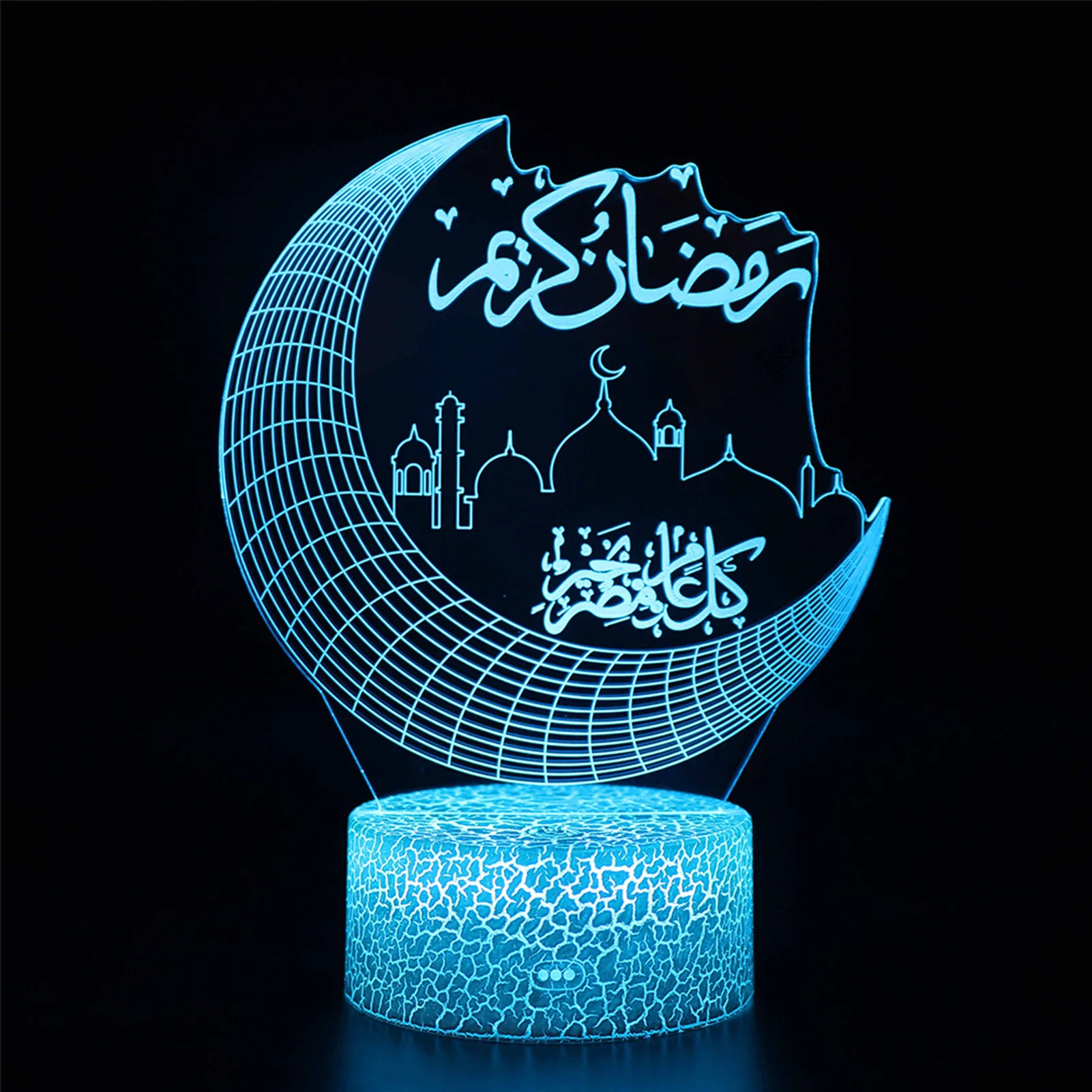 Ramadan 3D LED Lights Acrylic EID Mubarak Muslim Decoration for Home Desktop Lights Moon Stars Remote Control Colorful EID Lamp
Ramadan 3D LED Lights Acrylic EID Mubarak Muslim Decoration for Home Desktop Lights Moon Stars Remote Control Colorful EID Lamp