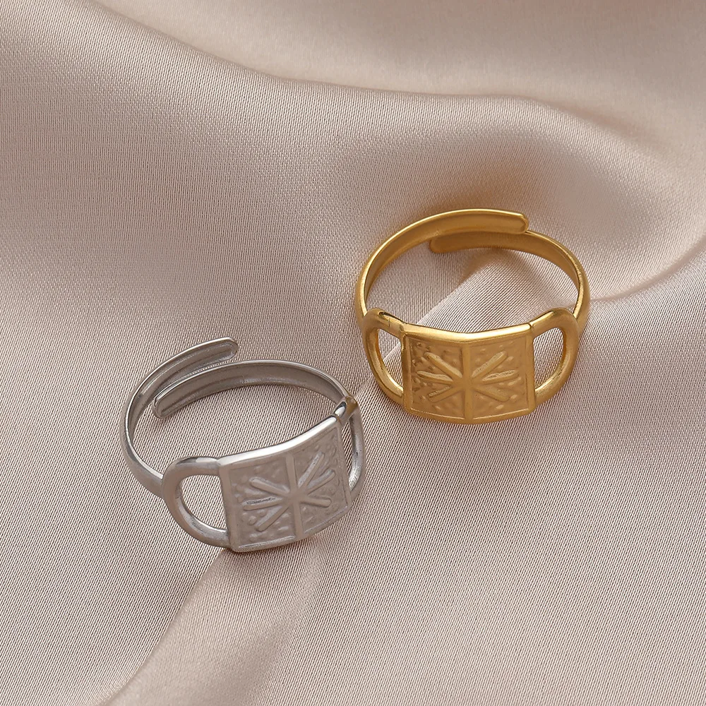 DIEYURO 316L Stainless Steel Temperament Geometry Adjustable Ring For Woman Punk Retro Metal Jewelry Christmas Gift Wholesale
DIEYURO 316L Stainless Steel Temperament Geometry Adjustable Ring For Woman Punk Retro Metal Jewelry Christmas Gift Wholesale