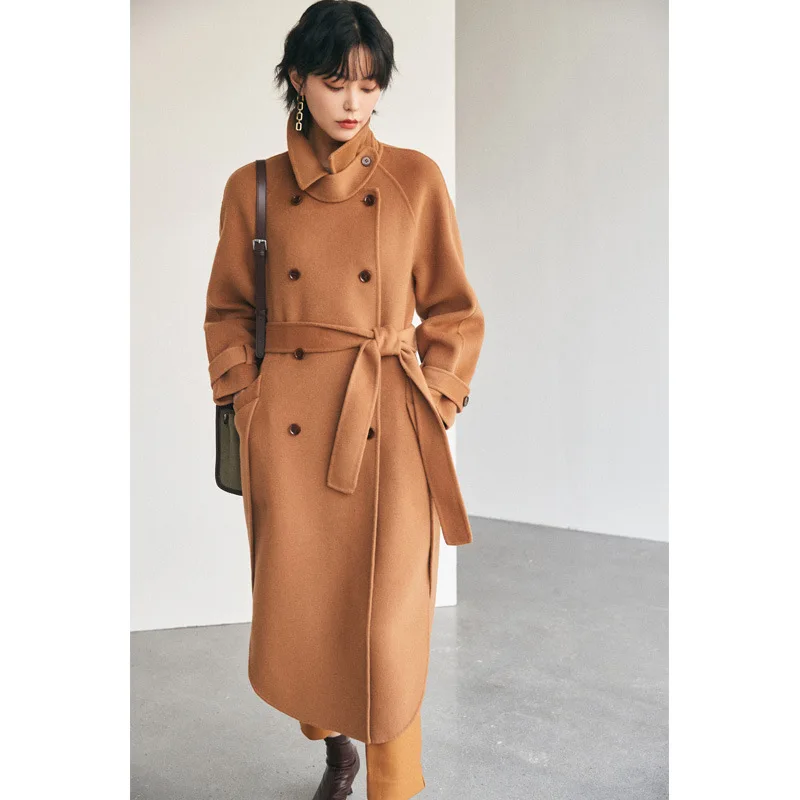 100% Wool Handmade Long Coat Female Temperament Double-breasted Trench Coat 2021 New Autumn And Winter
100% Wool Handmade Long Coat Female Temperament Double-breasted Trench Coat 2021 New Autumn And Winter