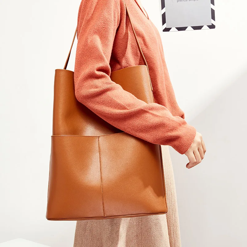 Genuine Leather Shoulder Bag Fashion Bags Ladies Luxury Large Capacity Women Leather Handbags Composite Bag Set Two Bags
Genuine Leather Shoulder Bag Fashion Bags Ladies Luxury Large Capacity Women Leather Handbags Composite Bag Set Two Bags