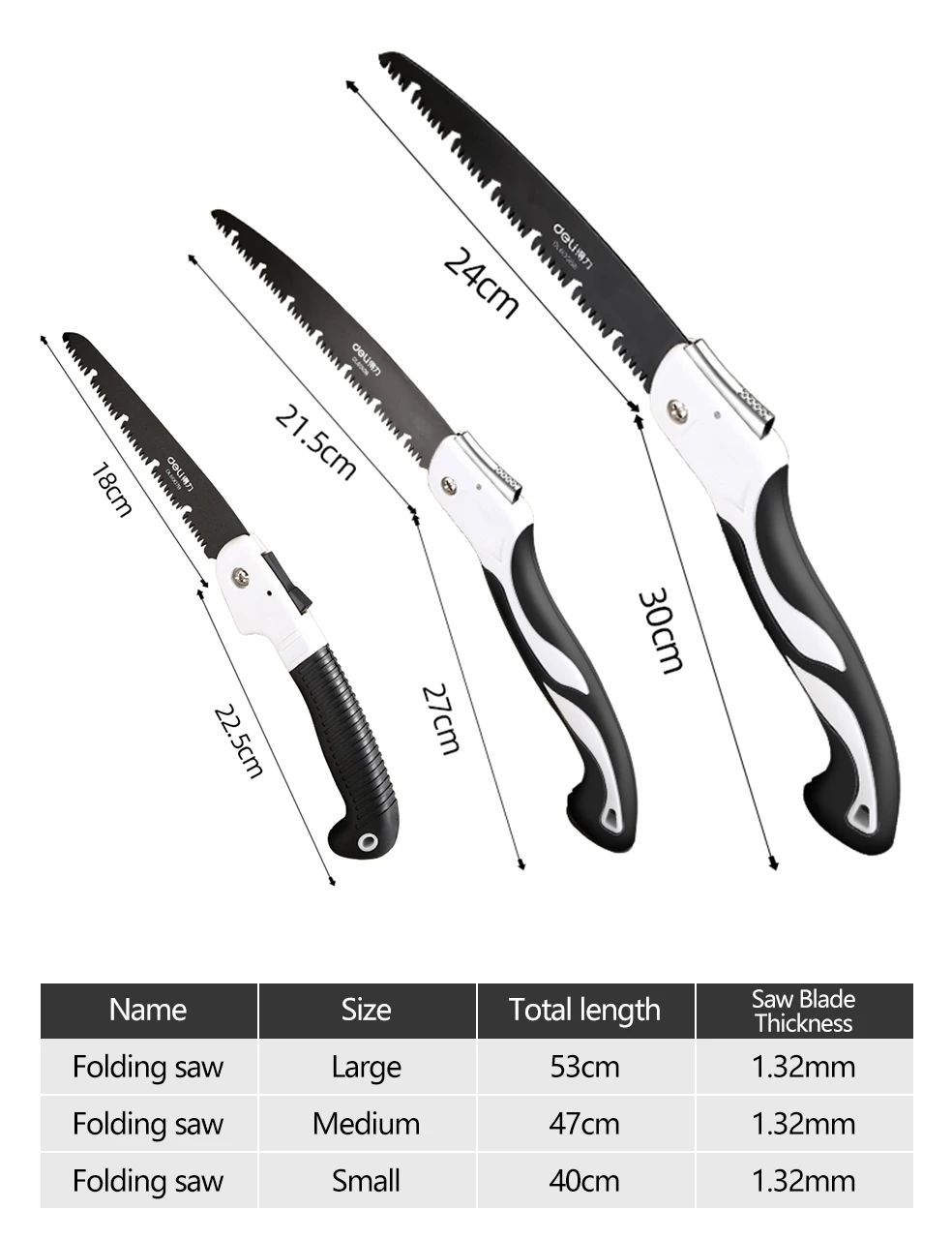 DELI 540MM Wood Folding Saw Outdoor For Camping SK5 Grafting Pruner for Trees Chopper Garden Tools Unility Knife Hand Saw
DELI 540MM Wood Folding Saw Outdoor For Camping SK5 Grafting Pruner for Trees Chopper Garden Tools Unility Knife Hand Saw