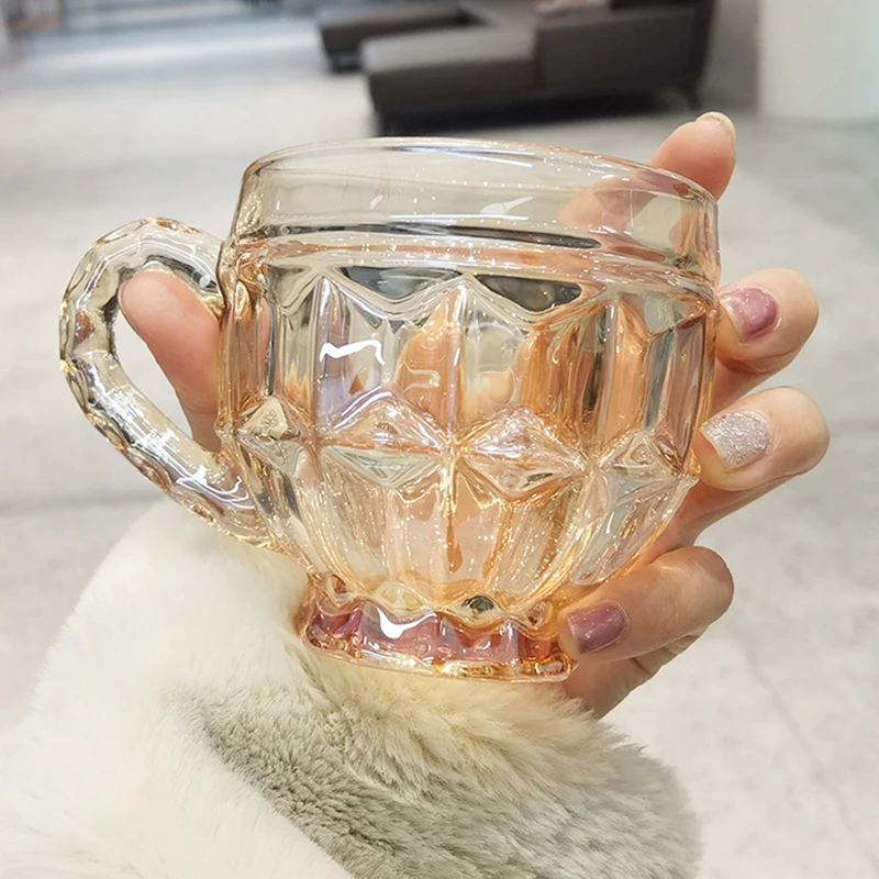 Стеклянная чашка во французском стиле маленькая для воды молока стаканы питья