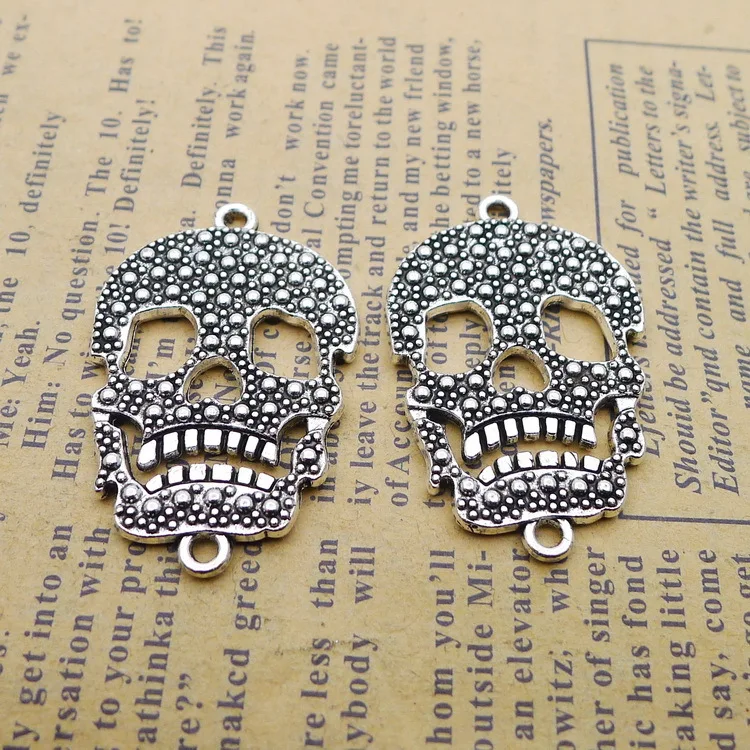 Diy Jewelry Accessories Parts 2 Pieces 22x34mm Antique Silver Color Skull Connector
Diy Jewelry Accessories Parts 2 Pieces 22x34mm Antique Silver Color Skull Connector