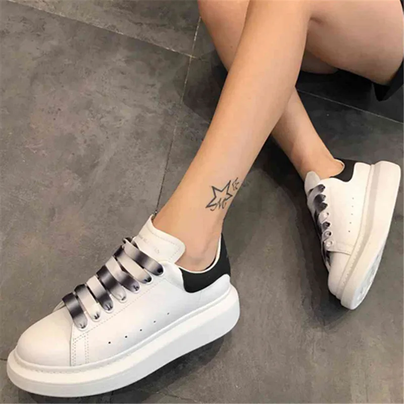 Colorful Laces Woman Shoes Fashion White Wedge Sneakers Thick Bottom Designer Sneakers Women Lace Up Luxury Women Casual Shoes
Colorful Laces Woman Shoes Fashion White Wedge Sneakers Thick Bottom Designer Sneakers Women Lace Up Luxury Women Casual Shoes