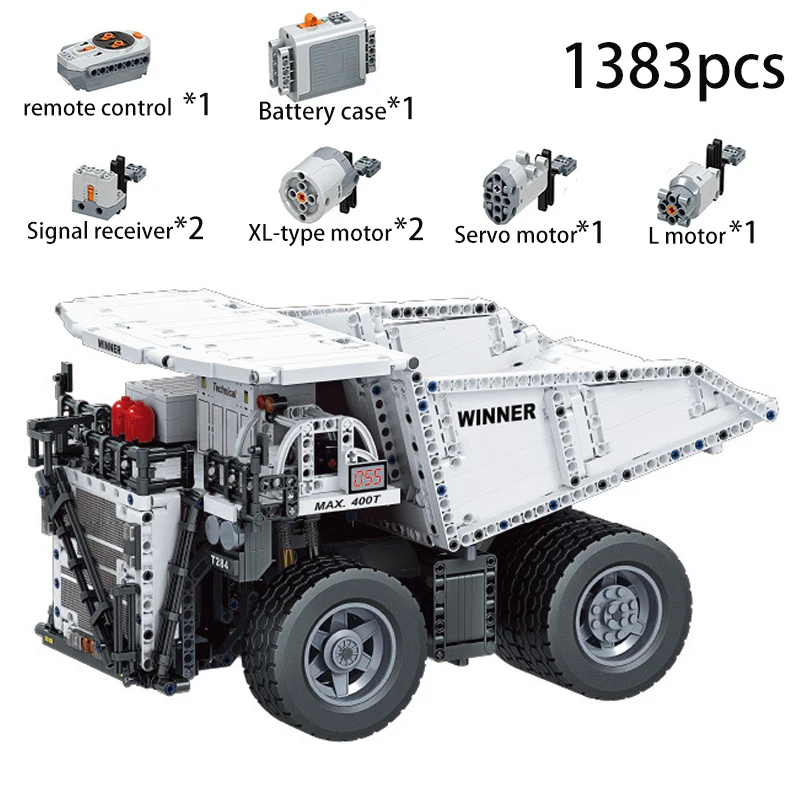 High-Tech Engineering Electric Remote Control Mining Truck Model Building Blocks Pull Coal Vehicle Bricks RC Toys for Boys Gifts
High-Tech Engineering Electric Remote Control Mining Truck Model Building Blocks Pull Coal Vehicle Bricks RC Toys for Boys Gifts