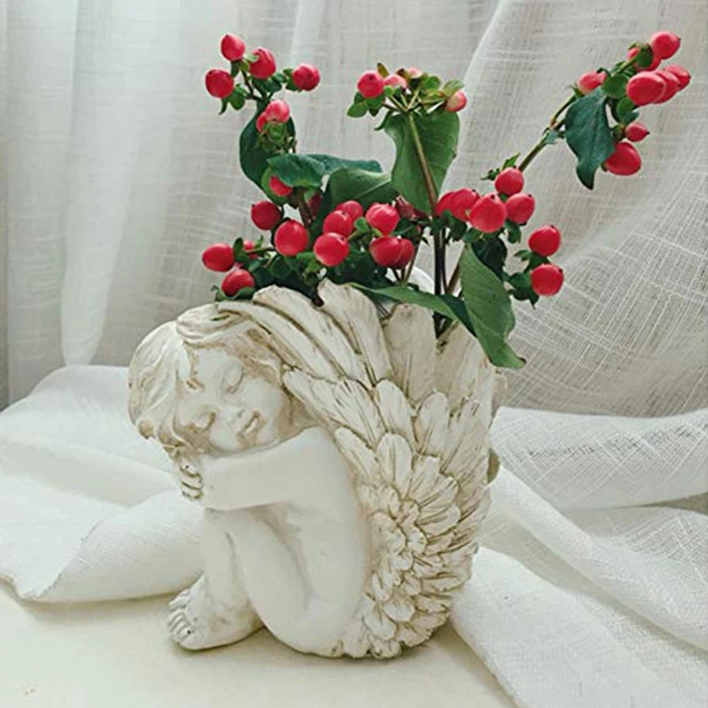 Sculptures Europe Retro Angel Vase Cupid Ornament Flower Pot Figurines Resin Crafts Decor
Sculptures Europe Retro Angel Vase Cupid Ornament Flower Pot Figurines Resin Crafts Decor