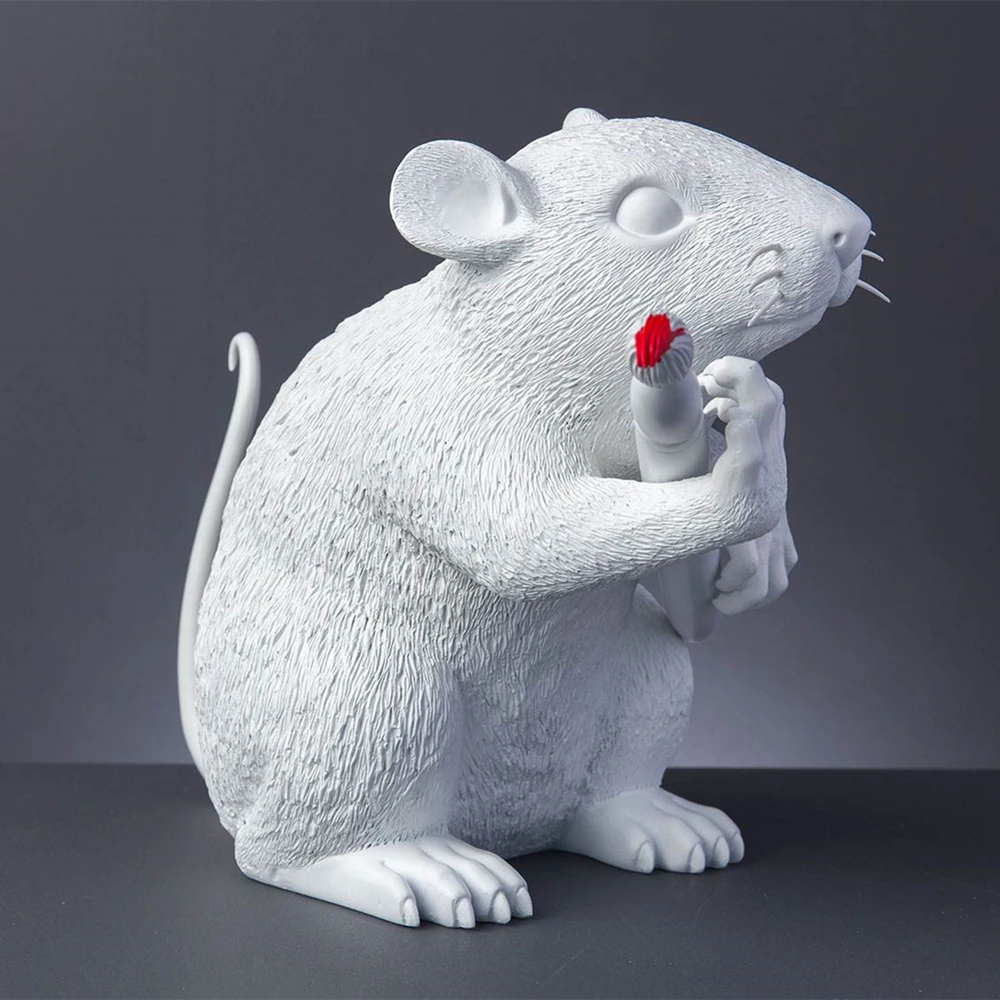 Banksy Modern Art Love Rat Street Art Black and White Rat Statue with Color Box Creative Resin Art&Craft Home Decor Best GIft
Banksy Modern Art Love Rat Street Art Black and White Rat Statue with Color Box Creative Resin Art&Craft Home Decor Best GIft