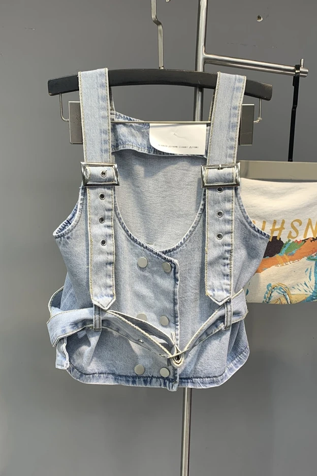 Super Popular Sling Denim Vest Women's Korean Style 2021 New Summer Small Waistcoat Cardigan Jacket
Super Popular Sling Denim Vest Women's Korean Style 2021 New Summer Small Waistcoat Cardigan Jacket