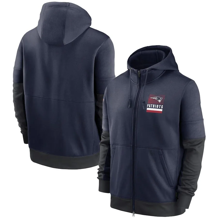 Men's New England Navy Sideline Impact Lockup Performance Patriots Full-Zip Hoodie
Men's New England Navy Sideline Impact Lockup Performance Patriots Full-Zip Hoodie