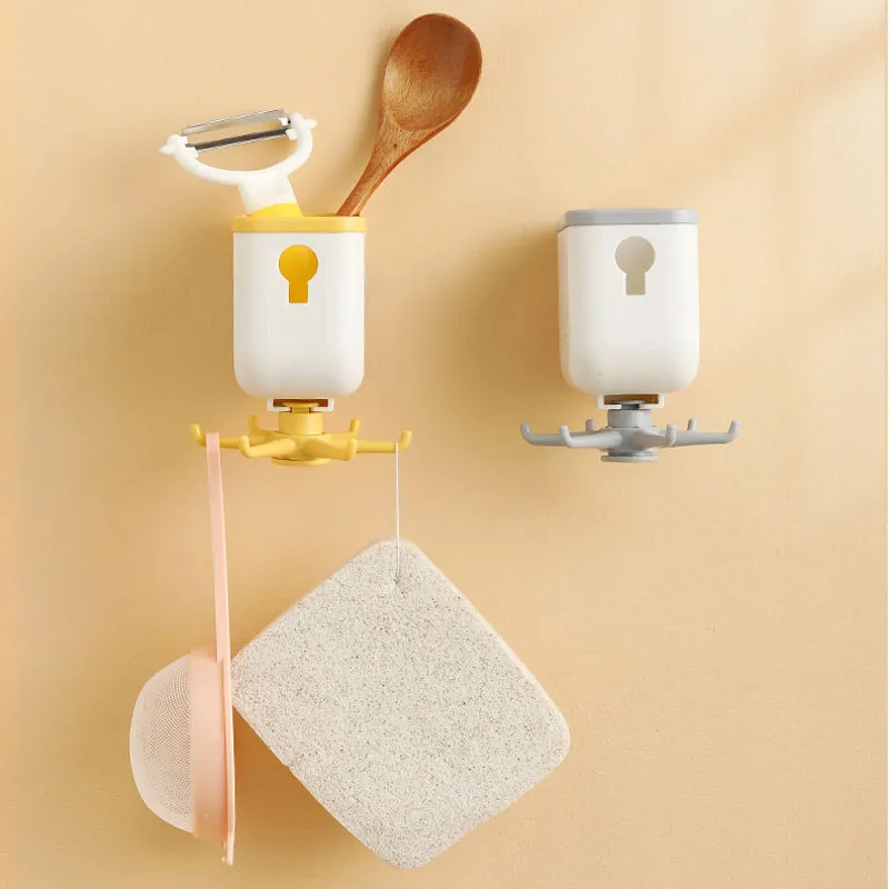 2021 Creative Storage Box Rotating Hook Wall Hanging Self-adhesive Kitchen Wall Hanging Pot Spoon Rack Free Punching Strong Hook
2021 Creative Storage Box Rotating Hook Wall Hanging Self-adhesive Kitchen Wall Hanging Pot Spoon Rack Free Punching Strong Hook