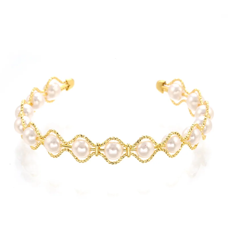 FIne Pearl open bangle elegant wave double layer cuff bracelet with beads for women girl party jewelry gift
FIne Pearl open bangle elegant wave double layer cuff bracelet with beads for women girl party jewelry gift