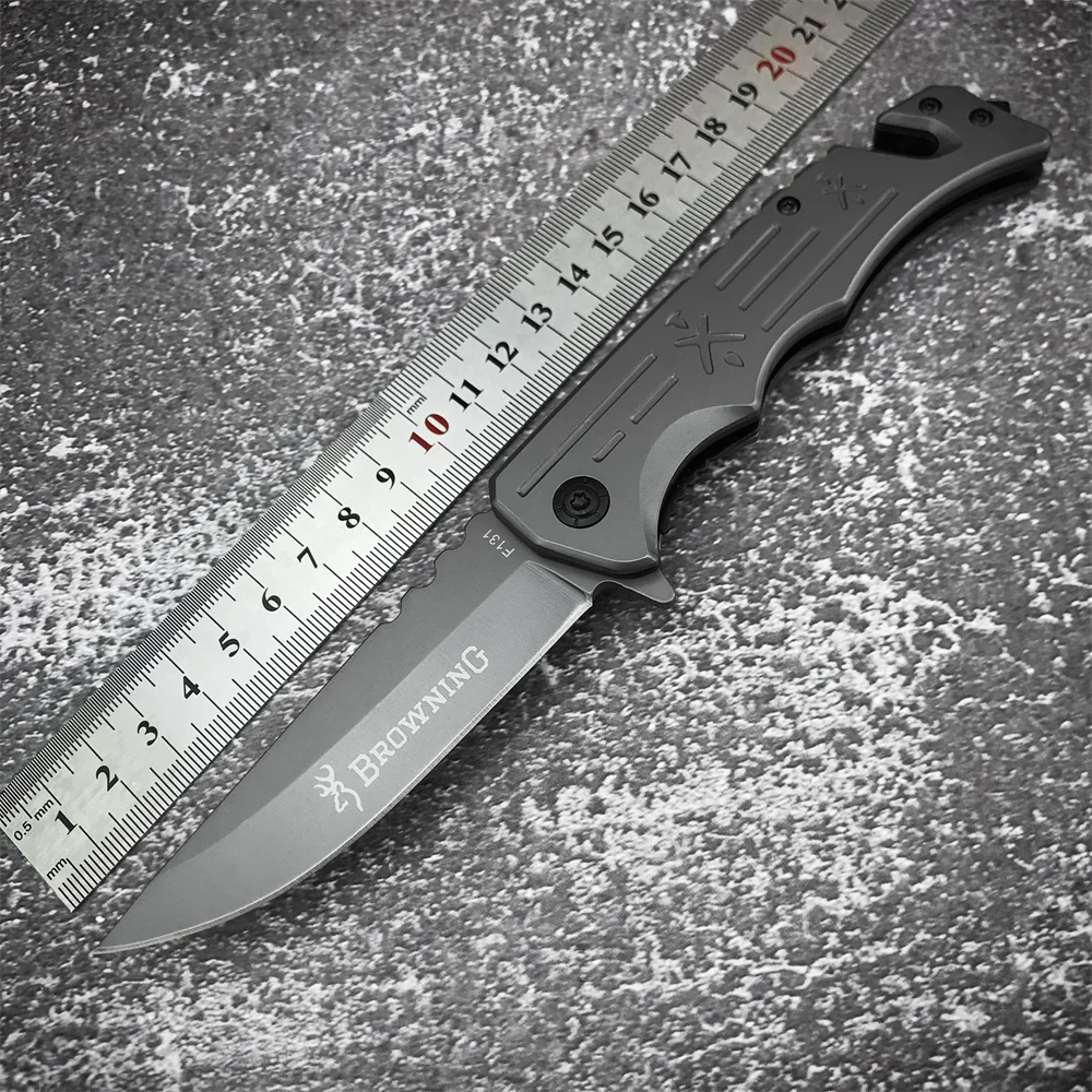 Browning F-131 Gray Titanium Folding Knife Steel Handle High Hardness Hunting Rescue Knives Outddor Edc Fishing Husk Jackknife
Browning F-131 Gray Titanium Folding Knife Steel Handle High Hardness Hunting Rescue Knives Outddor Edc Fishing Husk Jackknife