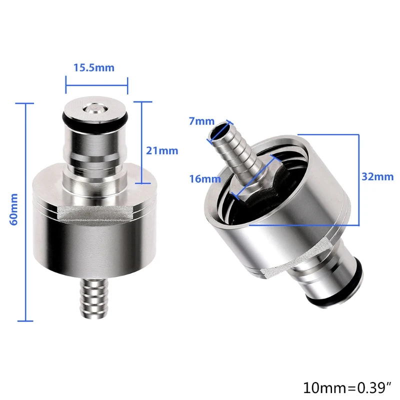 Stainless Steel Carbonation Cap Counter Pressure Bottle Filling with 5/16" Barb Ball Lock Type CO2 Coupling Carbonate Soda Beer
Stainless Steel Carbonation Cap Counter Pressure Bottle Filling with 5/16" Barb Ball Lock Type CO2 Coupling Carbonate Soda Beer
