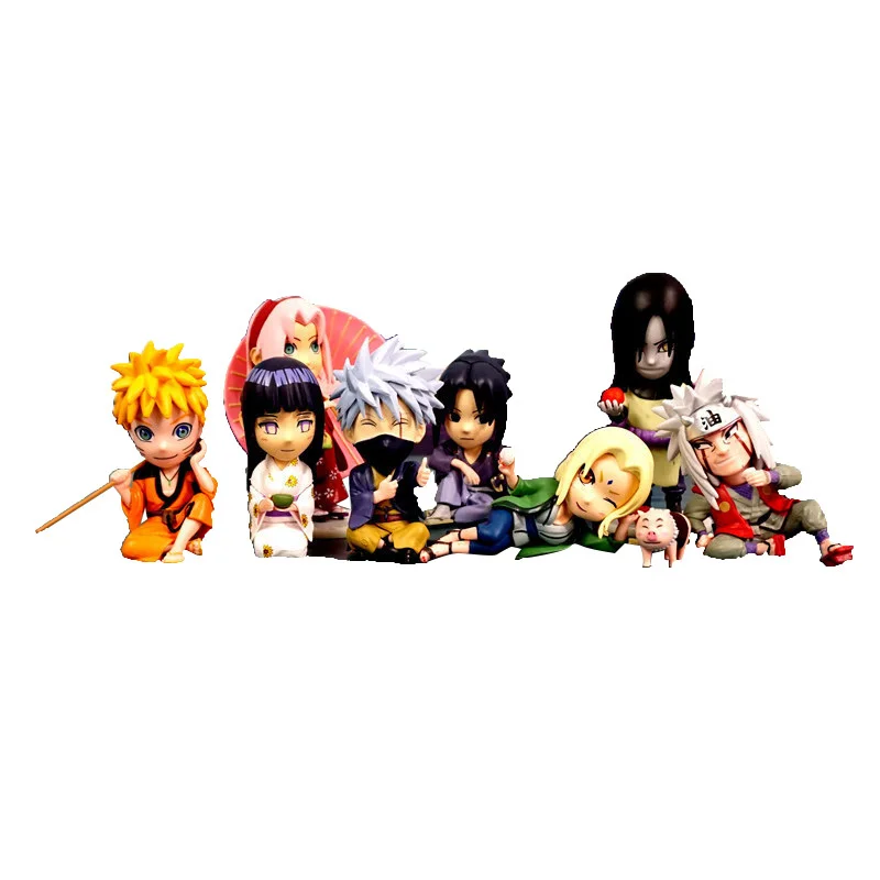 

Naruto Shippuden Anime Figure Action 8 Uzumaki Naruto Figma 5-10cm ABS Hatake Kakashi Statue Jiraiya Model Toys For Children