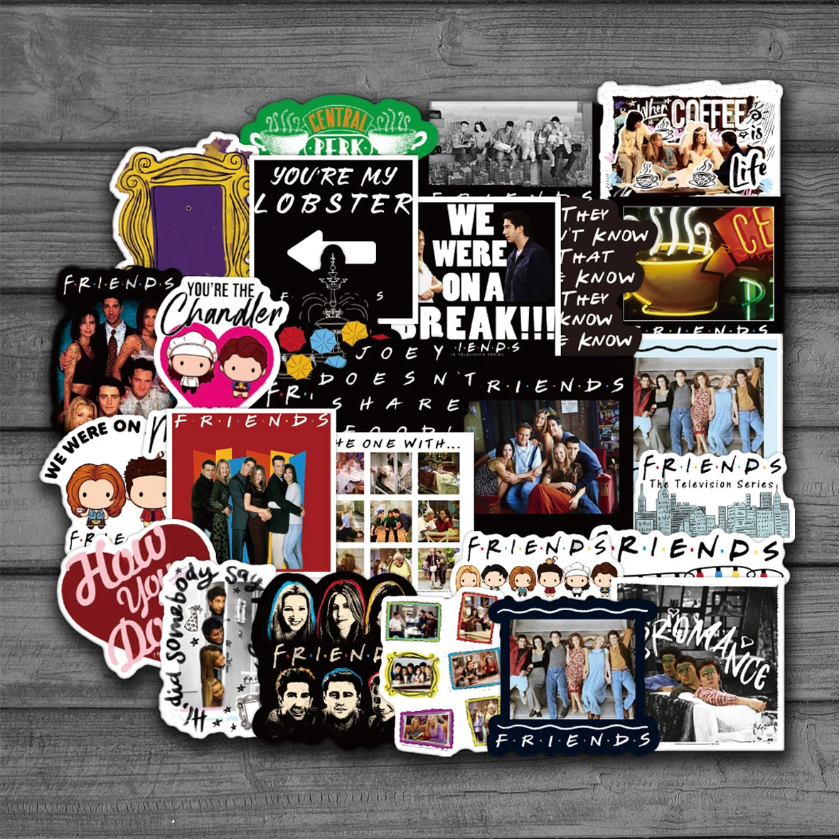2021 New 50pcs Friends TV Show Letter Anime Vintage Paster Gift Toy Funny Decal Scrapbooking DIY Phone Laptop Stickers Gifts
2021 New 50pcs Friends TV Show Letter Anime Vintage Paster Gift Toy Funny Decal Scrapbooking DIY Phone Laptop Stickers Gifts