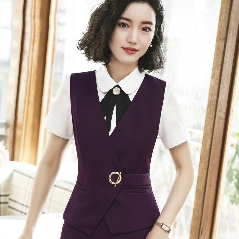 2 Piece Set Women Business Suits with Vest +Skirt and Top Sets Black Vest & Waistcoat Ladies Office Uniform Designs Plus Size
2 Piece Set Women Business Suits with Vest +Skirt and Top Sets Black Vest & Waistcoat Ladies Office Uniform Designs Plus Size
