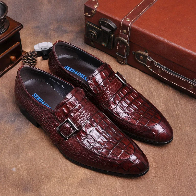 Luxury Men's Dress Genuine Leather Shoes Slip On Business Buckle Strap Casual Shoes Men Formal Wedding Party Shoes B07
Luxury Men's Dress Genuine Leather Shoes Slip On Business Buckle Strap Casual Shoes Men Formal Wedding Party Shoes B07