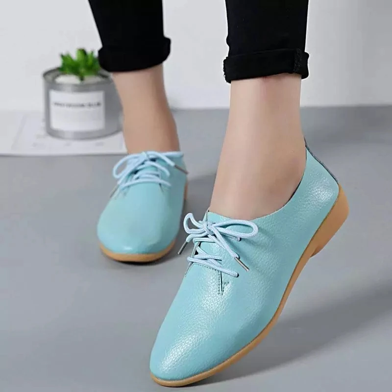 Ladies lace up sneakers solid color pointed toe casual leather autumn and winter flat shoes 2021
Ladies lace up sneakers solid color pointed toe casual leather autumn and winter flat shoes 2021