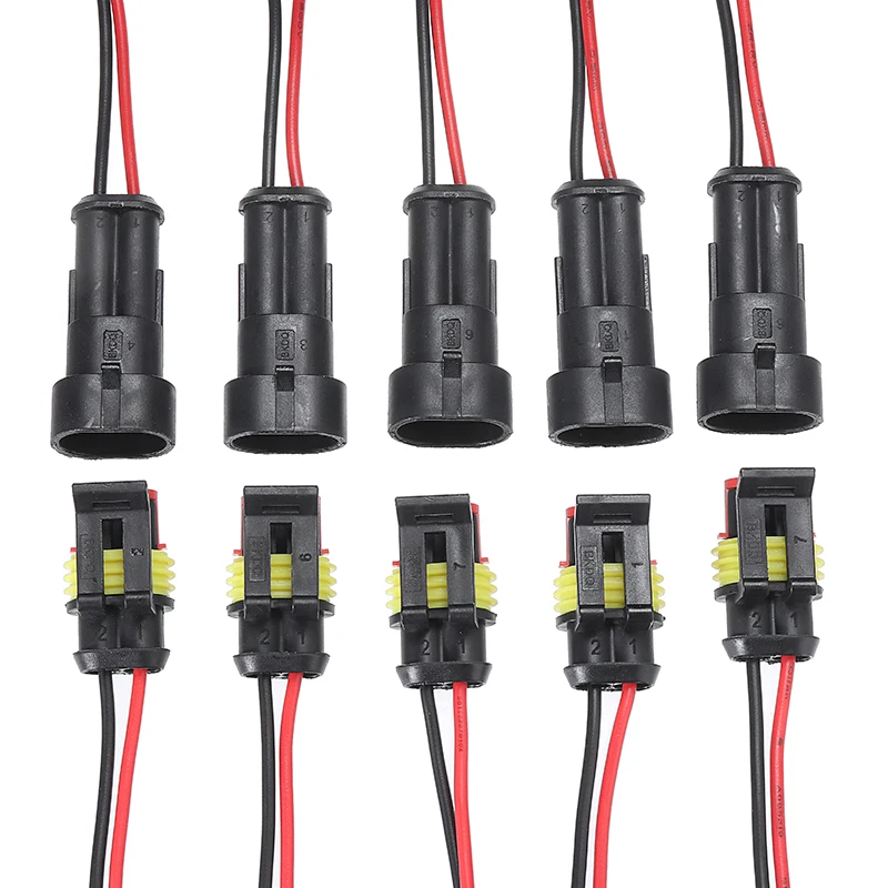 2022 New 10pcs 5 Pairs Waterproof Male Female Electrical Connectors Plug 2-Pin Way With Wire For Car Motorcycle Scooter Marine
2022 New 10pcs 5 Pairs Waterproof Male Female Electrical Connectors Plug 2-Pin Way With Wire For Car Motorcycle Scooter Marine