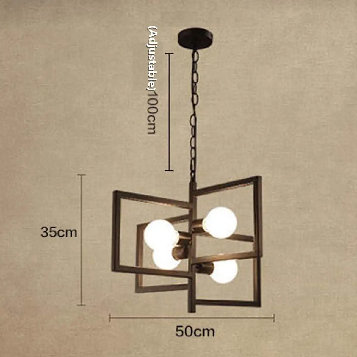 E27 4 Heads Industrial Pendant Light Lamp for Kitchen Room Office Diningroom-Home-Decor AC110-250V
E27 4 Heads Industrial Pendant Light Lamp for Kitchen Room Office Diningroom-Home-Decor AC110-250V