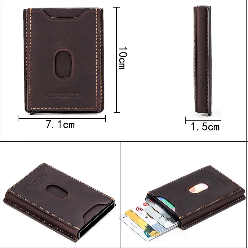 2021 New Men And Women Vintage Genuine Leather RFID Blocking Credit Card Holder Auto Pop-up Aluminum Card Case For Business Gift
2021 New Men And Women Vintage Genuine Leather RFID Blocking Credit Card Holder Auto Pop-up Aluminum Card Case For Business Gift