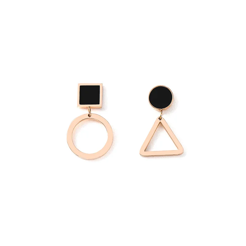 TF-320 Japan and South Korea asymmetric personality titanium steel geometric stud earrings female trendy triangle round earrings
TF-320 Japan and South Korea asymmetric personality titanium steel geometric stud earrings female trendy triangle round earrings