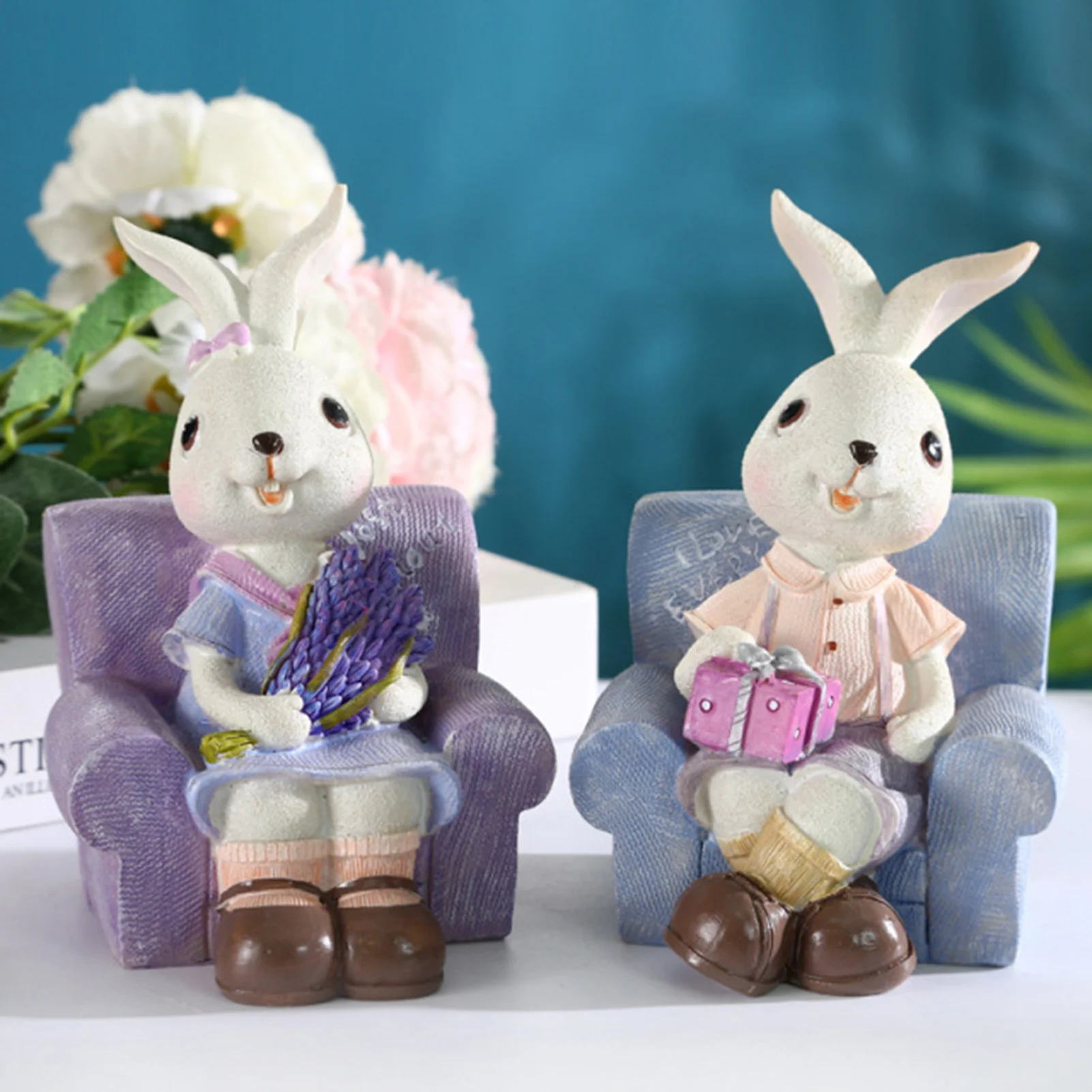 2PCS/SET Resin Easter Bunny Figurine Table Ornament Statue Simulation Rabbit Doll Model Easter Decoration For Home
2PCS/SET Resin Easter Bunny Figurine Table Ornament Statue Simulation Rabbit Doll Model Easter Decoration For Home