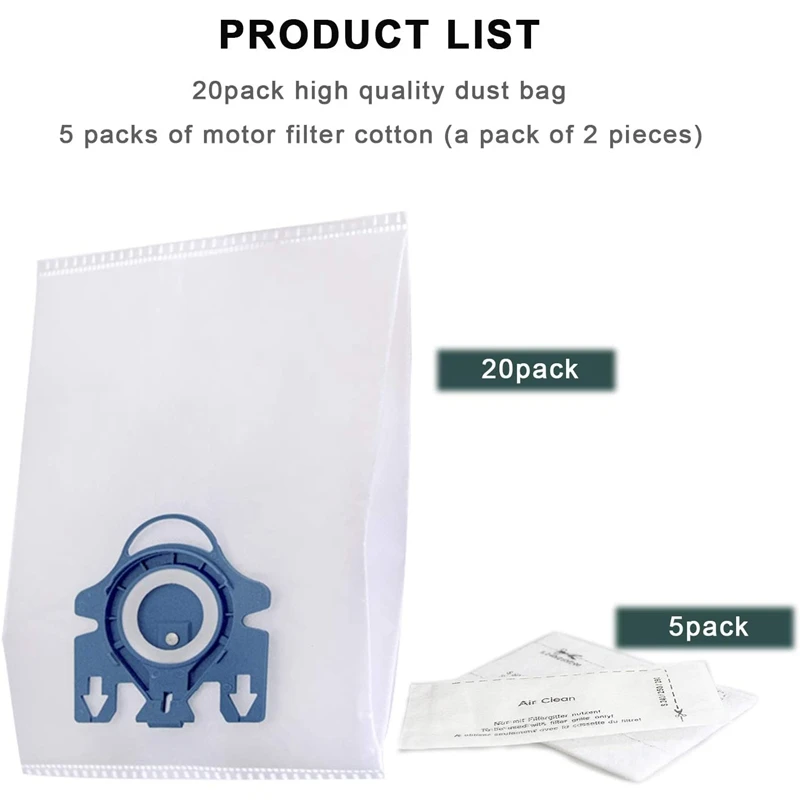 Replacement Airclean GN 3D Bag for Miele S2, S5, S8, Classic C1, C2, C3 Series Canister Vacuum Cleaner Dust Bags Filters
Replacement Airclean GN 3D Bag for Miele S2, S5, S8, Classic C1, C2, C3 Series Canister Vacuum Cleaner Dust Bags Filters