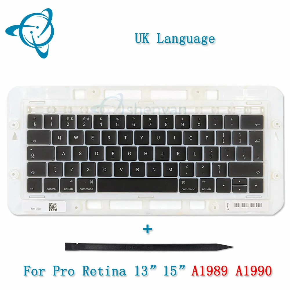 

ShenYan UK / EU A2159 Keyboard Keycaps Keys American English A1989 A1990 Key Cap for Apple Macbook Pro Retina 13" 15" 2018 2019