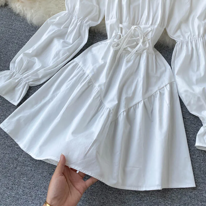 Off Shoulder Dress Women 2021 Retro Gothic Women Bandage Mini Dress Sexy Puff Sleeve Korean Dresses Fashion Clothing
Off Shoulder Dress Women 2021 Retro Gothic Women Bandage Mini Dress Sexy Puff Sleeve Korean Dresses Fashion Clothing