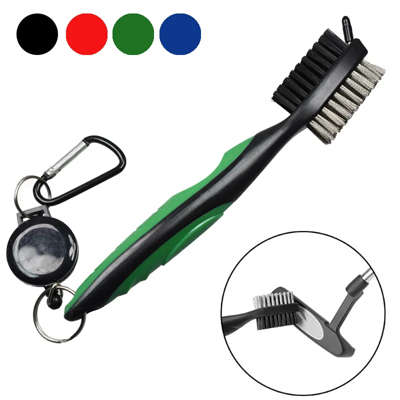 

Golf Club Brush Groove Cleaner With Retractable Zip-line And Aluminum Carabiner Cleaning Tools Golf Training Aids