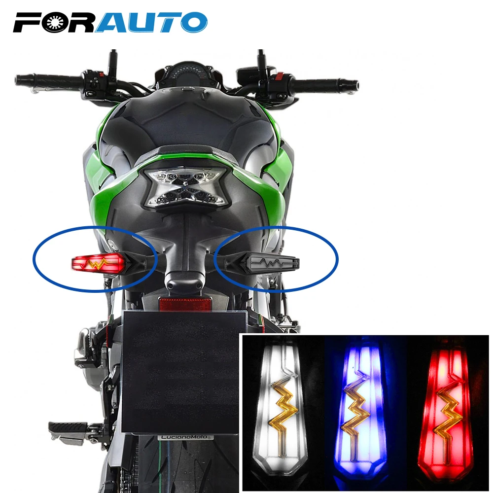 FORAUO 1Pair Flowing Water Flash Blinker Light Lightning Motorcycle Turn Signal Light Motorbike LED Indicator Universal
FORAUO 1Pair Flowing Water Flash Blinker Light Lightning Motorcycle Turn Signal Light Motorbike LED Indicator Universal