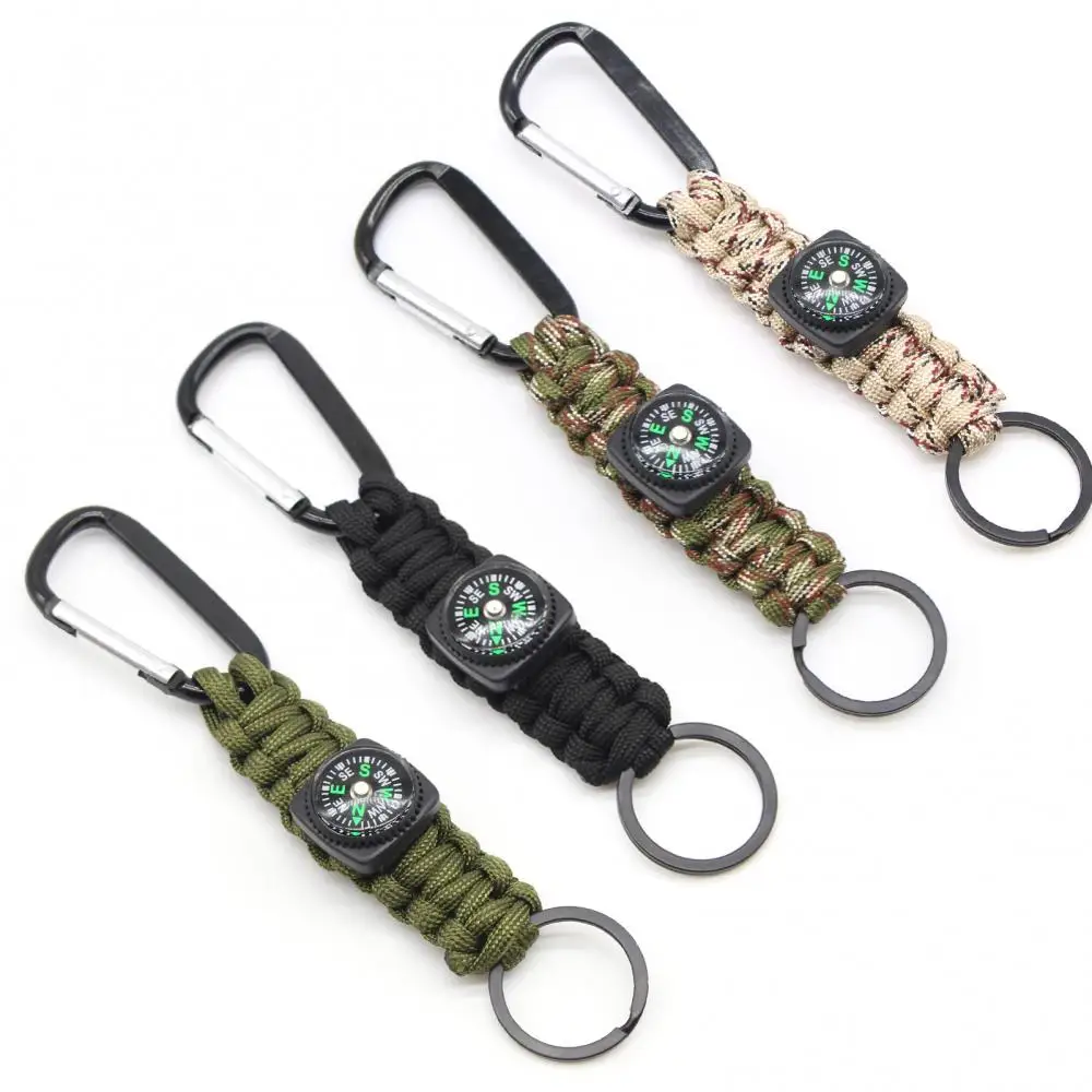 Portable Carabiner Braided Rope Keychain with Compass Outdoor Hiking Accessories Multifunction stable
Portable Carabiner Braided Rope Keychain with Compass Outdoor Hiking Accessories Multifunction stable