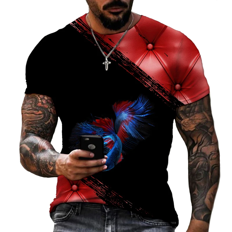 Trendy 3D Printing Color Fish Pattern Casual Breathable Men's Oversized T-shirt Comfortable, Natural And Simple Short Sleeves
Trendy 3D Printing Color Fish Pattern Casual Breathable Men's Oversized T-shirt Comfortable, Natural And Simple Short Sleeves