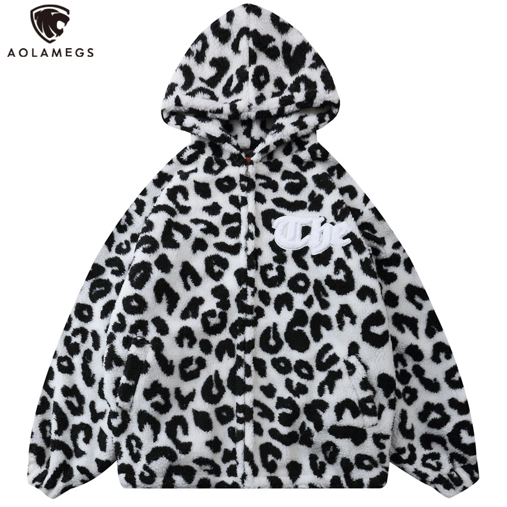 Aolamegs Letter Patch Leopard Print Hooded Zipper Fleece Winter Jacket Men Oversized Harajuku Hip Hop Thick Coat Male Streetwear
Aolamegs Letter Patch Leopard Print Hooded Zipper Fleece Winter Jacket Men Oversized Harajuku Hip Hop Thick Coat Male Streetwear