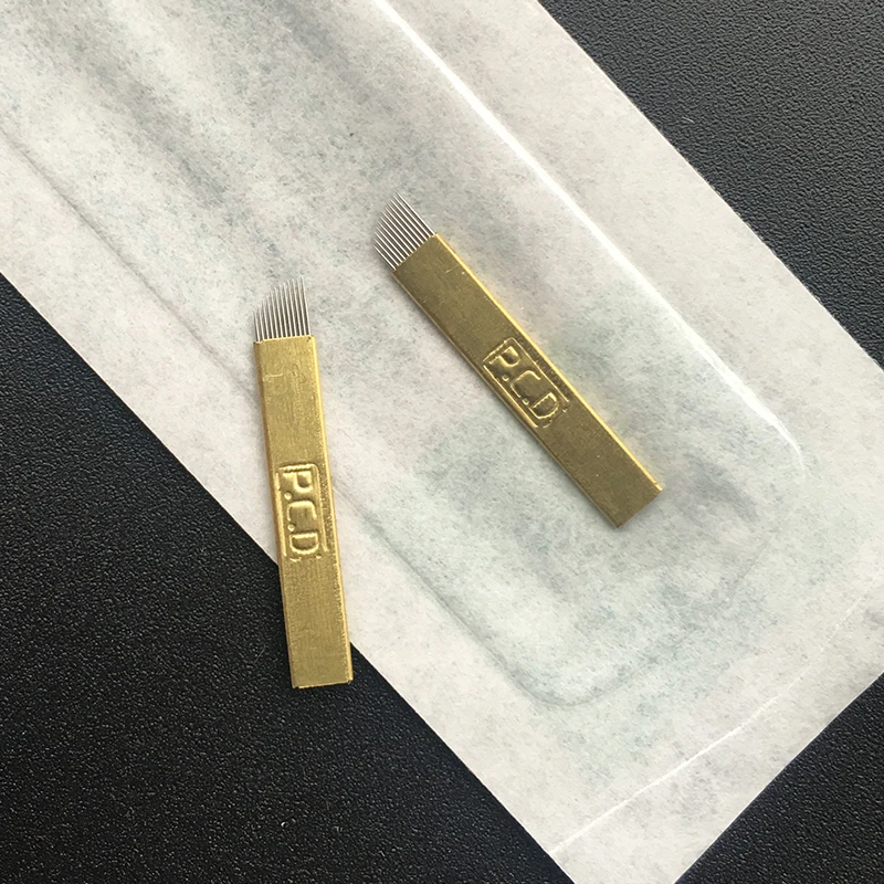 200pcs 0.25mm Golden Hard PCD 12U Microblading Tattoo Pen Permanent Makeup Eyebrow Tattoo Supplies Manual Eyebrow Tattoo Blade
200pcs 0.25mm Golden Hard PCD 12U Microblading Tattoo Pen Permanent Makeup Eyebrow Tattoo Supplies Manual Eyebrow Tattoo Blade