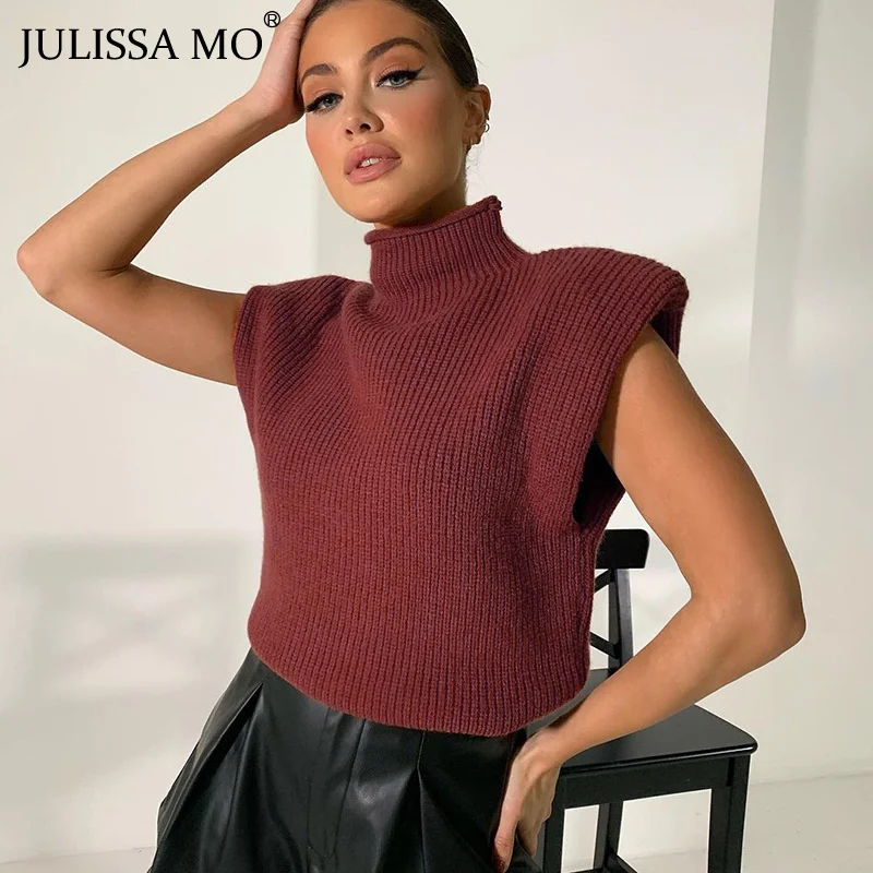 JULISSA MO 2021 Fashion Women Turtleneck Sleeveless Sweater Autumn Winter Pullover Women Tops Soft Knit Sweater Soft Warm Jumper
JULISSA MO 2021 Fashion Women Turtleneck Sleeveless Sweater Autumn Winter Pullover Women Tops Soft Knit Sweater Soft Warm Jumper