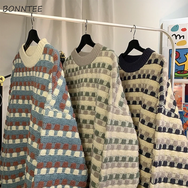 Pullovers Women Panelled Slouchy Vintage Plaid All-match Autumn O-neck Baggy College Ladies Tender Korean Style Leisure Sweaters
Pullovers Women Panelled Slouchy Vintage Plaid All-match Autumn O-neck Baggy College Ladies Tender Korean Style Leisure Sweaters
