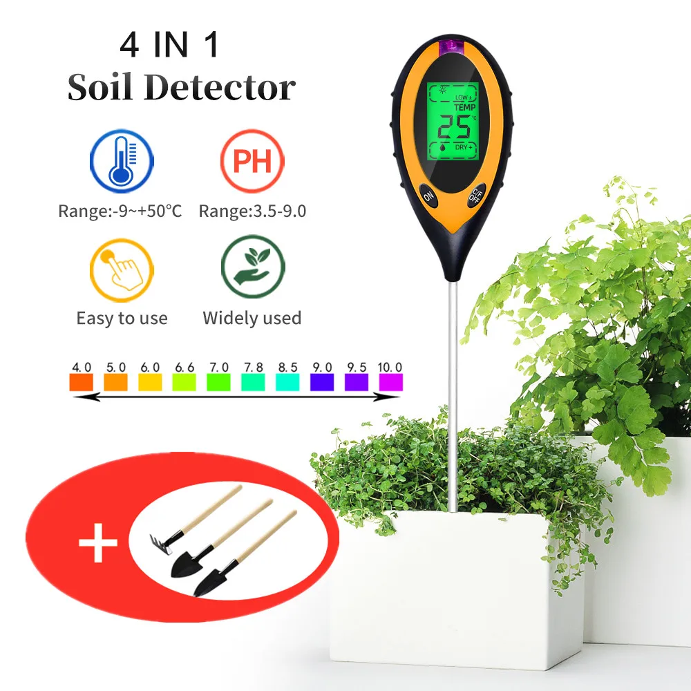 4 In 1 Soil PH Meter Digital Temperature Solar Moisture PH Acidity Garden Soil Tester Professional LCD Display 40%off
4 In 1 Soil PH Meter Digital Temperature Solar Moisture PH Acidity Garden Soil Tester Professional LCD Display 40%off