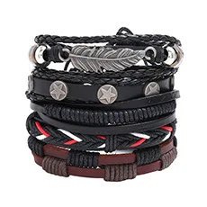 Jewelry Simple Retro Alloy Eight Gossip Cowhart Bracelet Bracelet Chain Leather Bracelet Multi-Layer Set Bracelet Gifts 
Jewelry Simple Retro Alloy Eight Gossip Cowhart Bracelet Bracelet Chain Leather Bracelet Multi-Layer Set Bracelet Gifts