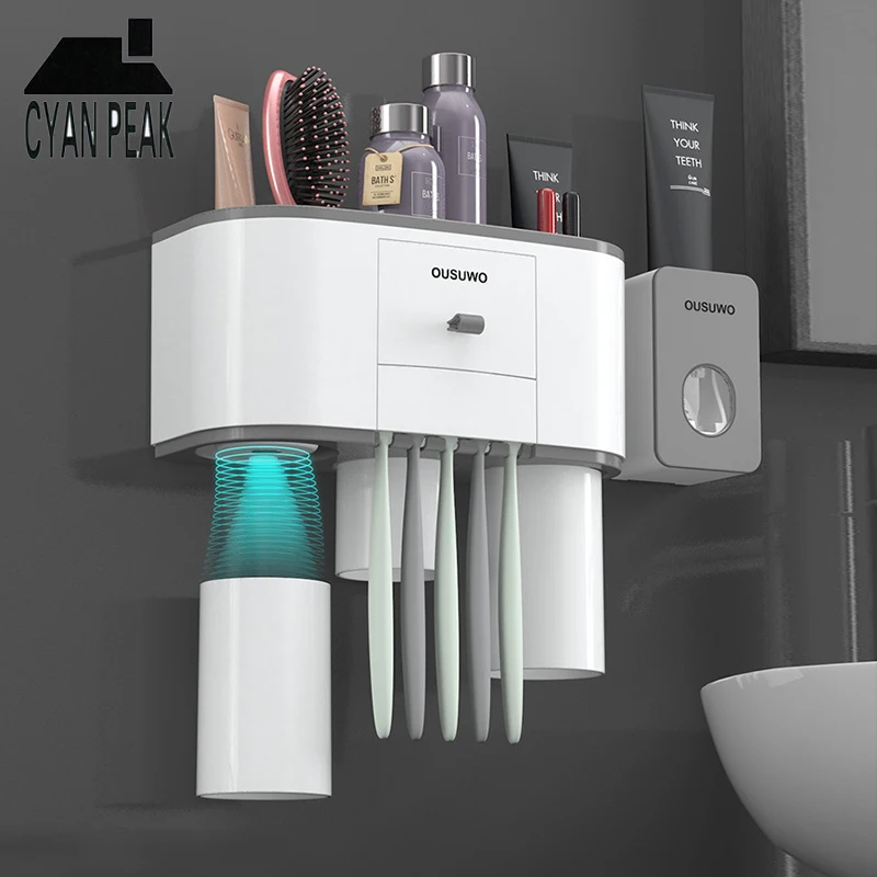 Automatic Wall Mount Toothbrush Holder Bathroom Toothpaste Dispenser Toothpaste Cup Storage Rack Bathroom Accessories Set
Automatic Wall Mount Toothbrush Holder Bathroom Toothpaste Dispenser Toothpaste Cup Storage Rack Bathroom Accessories Set