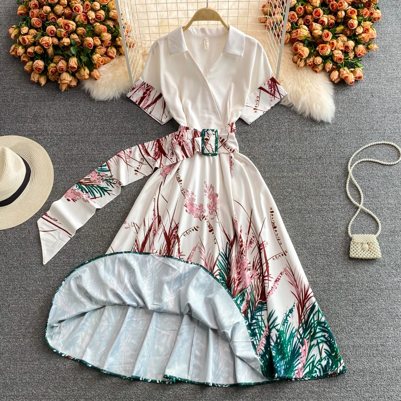 LY VAREY LIN New Summer Women Elegant A Line V Neck Floral Print Short Lady Dress Vintage with Belt Chiffon Pullover Dresses
LY VAREY LIN New Summer Women Elegant A Line V Neck Floral Print Short Lady Dress Vintage with Belt Chiffon Pullover Dresses