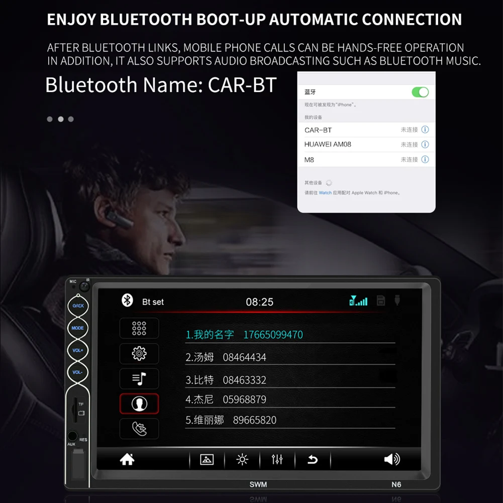 N6 Car Stereo 2 DIN Multimedia Video Player 7 inch Display HD MP5 AUX-in FM Radio Receiver Double DIN Head Unit
N6 Car Stereo 2 DIN Multimedia Video Player 7 inch Display HD MP5 AUX-in FM Radio Receiver Double DIN Head Unit