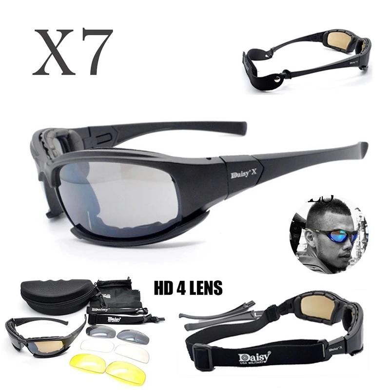 Поляризованные тактические очки Daisy X7 военные для страйкбола стрельбы активного