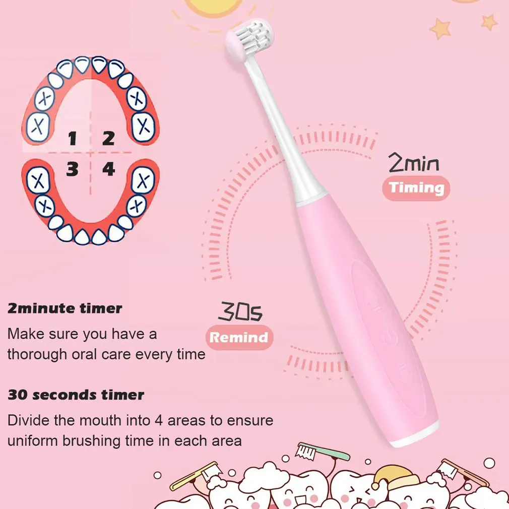 Three-sided Electric Toothbrush USB Charging Ultrasonic Cleaning 3D Brush Head Children Sonic Toothbrush Rechargeable
Three-sided Electric Toothbrush USB Charging Ultrasonic Cleaning 3D Brush Head Children Sonic Toothbrush Rechargeable