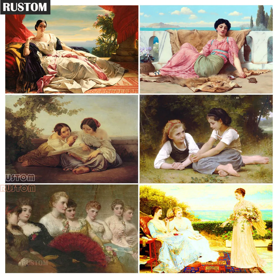 RUSTOM 5D DIY Diamond Painting Retro Oil Painting Girl Diamond Embroidery Set Diamond Mosaic Art Picture Mural Home Decoration G
RUSTOM 5D DIY Diamond Painting Retro Oil Painting Girl Diamond Embroidery Set Diamond Mosaic Art Picture Mural Home Decoration G