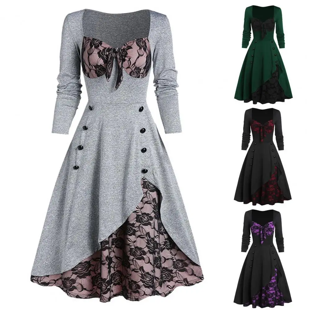 50%HOTWomen Dresses Lace Stitching Plus Size Long Sleeve Classical Retro Style Winter Dress for Banquet
50%HOTWomen Dresses Lace Stitching Plus Size Long Sleeve Classical Retro Style Winter Dress for Banquet